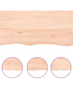 Ripiano a Parete 100x60x(2-4) cm Massello Rovere Non Trattato