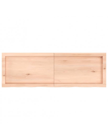 Ripiano a Parete 120x40x(2-6) cm Massello Rovere Non Trattato