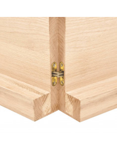 Ripiano a Parete 120x50x(2-6) cm Massello Rovere Non Trattato