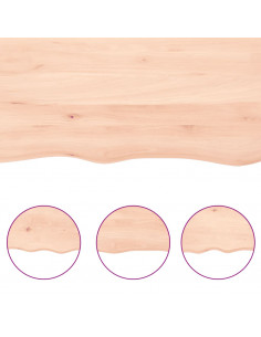 Ripiano a Parete 180x60x(2-6) cm Massello Rovere Non Trattato