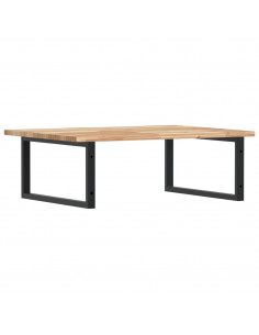 Ripiano a Parete per Lavabo in Acciaio e Massello di Acacia