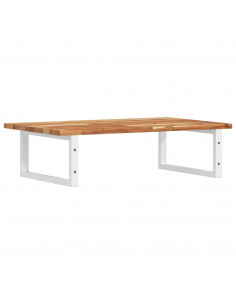 Ripiano a Parete per Lavabo in Acciaio e Massello di Acacia