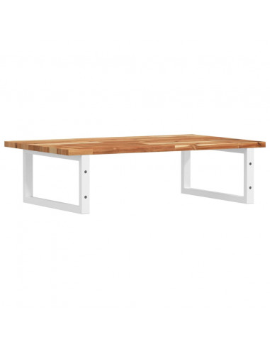 Ripiano a Parete per Lavabo in Acciaio e Massello di Acacia