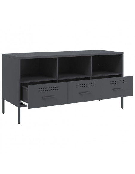 Mobile TV Antracite 100,5x39x50,5 cm Acciaio Laminato a Freddo