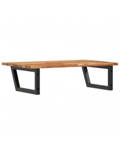 Ripiano a Parete per Lavabo in Acciaio e Massello di Acacia