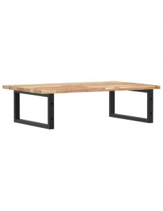 Ripiano a Parete per Lavabo in Acciaio e Massello di Acacia