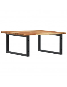 Ripiano a Parete per Lavabo in Acciaio e Massello di Acacia