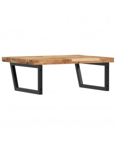 Ripiano a Parete per Lavabo in Acciaio e Massello di Acacia