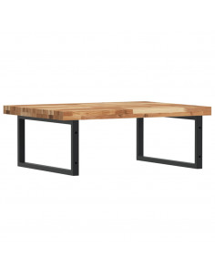 Ripiano a Parete per Lavabo in Acciaio e Massello di Acacia