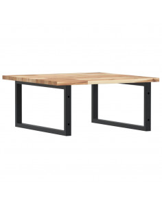 Ripiano a Parete per Lavabo in Acciaio e Massello di Acacia