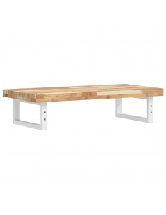 Ripiano a Parete per Lavabo in Acciaio e Massello di Acacia