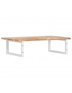 Ripiano a Parete per Lavabo in Acciaio e Massello di Acacia