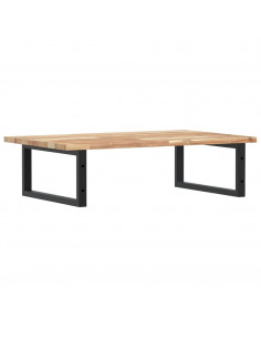 Ripiano a Parete per Lavabo in Acciaio e Massello di Acacia