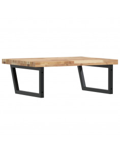 Ripiano a Parete per Lavabo in Acciaio e Massello di Acacia