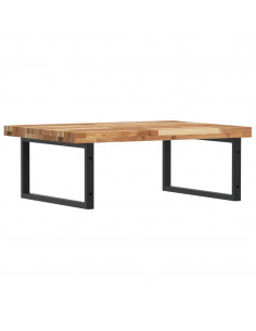 Ripiano a Parete per Lavabo in Acciaio e Massello di Acacia