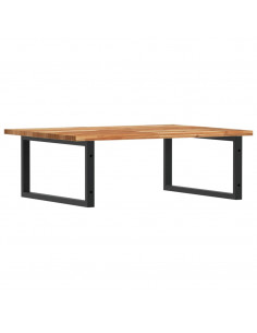 Ripiano a Parete per Lavabo in Acciaio e Massello di Acacia