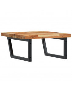 Ripiano a Parete per Lavabo in Acciaio e Massello di Acacia