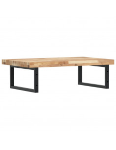 Ripiano a Parete per Lavabo in Acciaio e Massello di Acacia