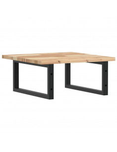 Ripiano a Parete per Lavabo in Acciaio e Massello di Acacia