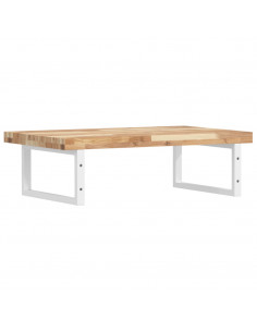 Ripiano a Parete per Lavabo in Acciaio e Massello di Acacia