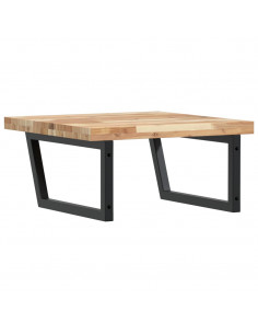 Ripiano a Parete per Lavabo in Acciaio e Massello di Acacia