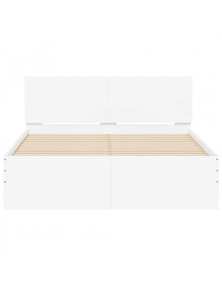 Giroletto con Testiera e LED Bianco 135x190 cm
