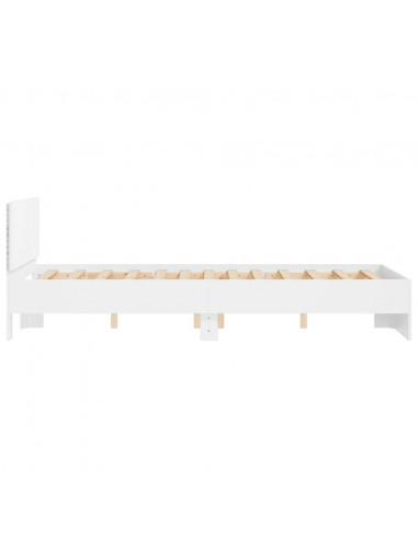 Giroletto con Testiera e LED Bianco 135x190 cm