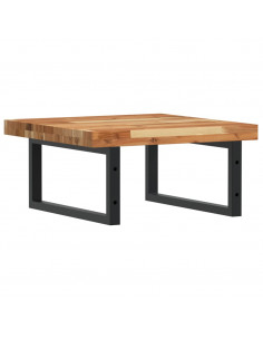 Ripiano a Parete per Lavabo in Acciaio e Massello di Acacia