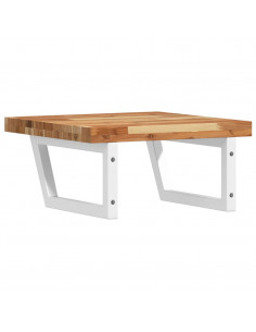 Ripiano a Parete per Lavabo in Acciaio e Massello di Acacia