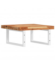 Ripiano a Parete per Lavabo in Acciaio e Massello di Acacia