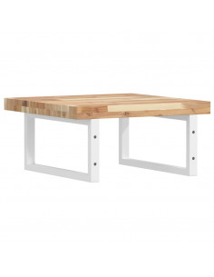 Ripiano a Parete per Lavabo in Acciaio e Massello di Acacia