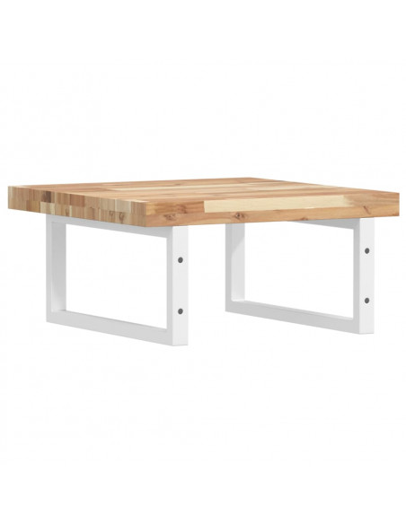 Ripiano a Parete per Lavabo in Acciaio e Massello di Acacia