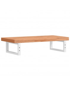 Ripiano a Parete per Lavabo in Acciaio e Massello di Faggio