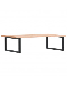 Ripiano a Parete per Lavabo in Acciaio e Massello di Faggio