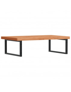 Ripiano a Parete per Lavabo in Acciaio e Massello di Faggio