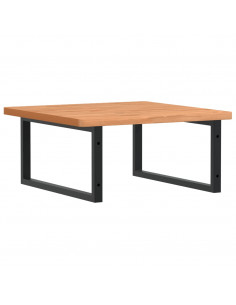 Ripiano a Parete per Lavabo in Acciaio e Massello di Faggio