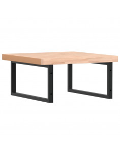 Ripiano a Parete per Lavabo in Acciaio e Massello di Faggio