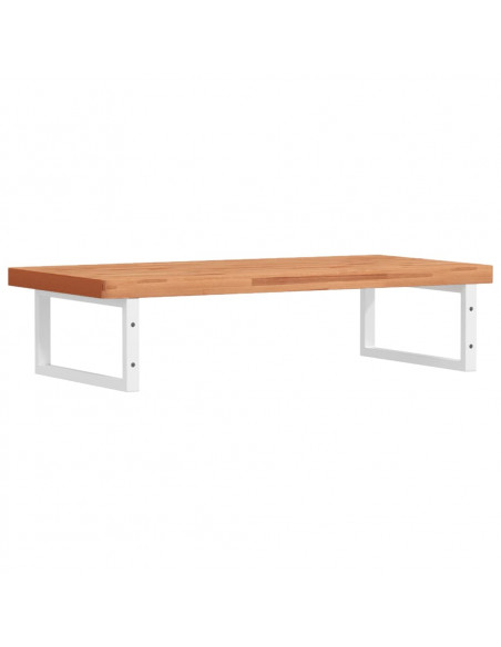 Ripiano a Parete per Lavabo in Acciaio e Massello di Faggio