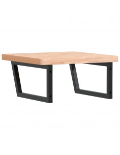 Ripiano a Parete per Lavabo in Acciaio e Massello di Faggio