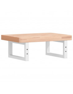 Ripiano a Parete per Lavabo in Acciaio e Massello di Faggio