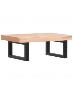 Ripiano a Parete per Lavabo in Acciaio e Massello di Faggio