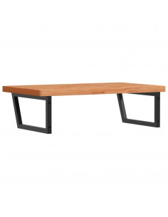 Ripiano a Parete per Lavabo in Acciaio e Massello di Faggio