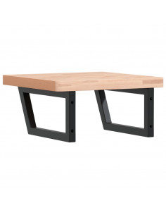 Ripiano a Parete per Lavabo in Acciaio e Massello di Faggio