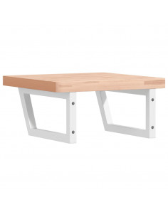 Ripiano a Parete per Lavabo in Acciaio e Massello di Faggio