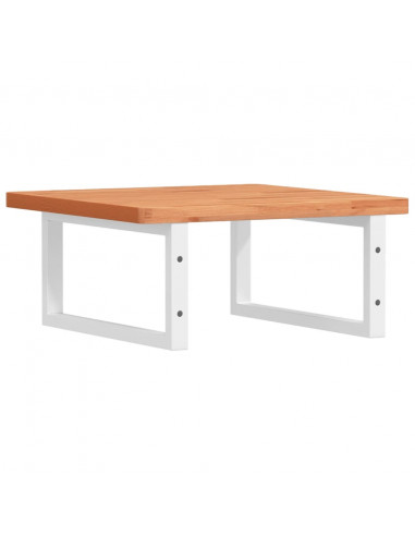 Ripiano a Parete per Lavabo in Acciaio e Massello di Faggio