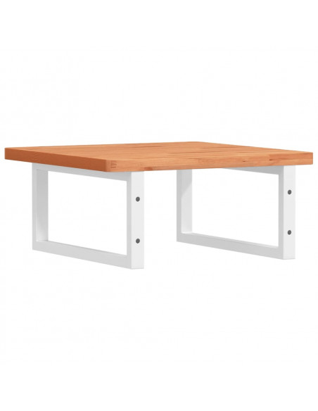 Ripiano a Parete per Lavabo in Acciaio e Massello di Faggio