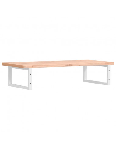 Ripiano a Parete per Lavabo in Acciaio e Massello di Faggio