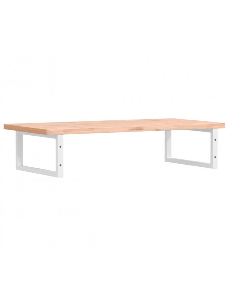 Ripiano a Parete per Lavabo in Acciaio e Massello di Faggio