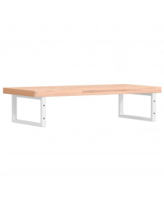 Ripiano a Parete per Lavabo in Acciaio e Massello di Faggio