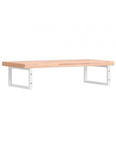 Ripiano a Parete per Lavabo in Acciaio e Massello di Faggio